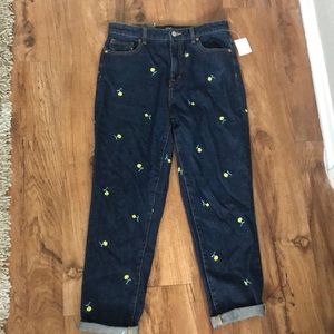 BDG high rise flower jeans